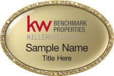 (image for) Keller Williams Benchmark Properties Gold Oval Bling Badge