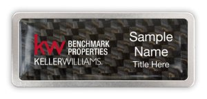 (image for) Keller Williams Benchmark Properties Satin Anodized Frame Carbon Insert Badge