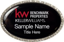(image for) Keller Williams Benchmark Properties Silver Oval Bling Black Badge