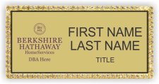 (image for) Berkshire Hathaway Gold Bling Badge with DBA/Company Name