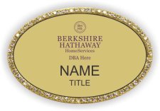 (image for) Berkshire Hathaway Oval Gold Bling Badge with DBA/Company Name