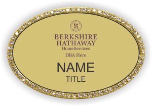 (image for) Berkshire Hathaway Oval Gold Bling Badge with DBA/Company Name