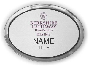 (image for) Berkshire Hathaway Oval Executive Silver Badge with DBA/Company Name