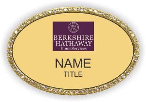 (image for) Berkshire Hathaway Oval Gold Bling Badge - Cabernet Logo