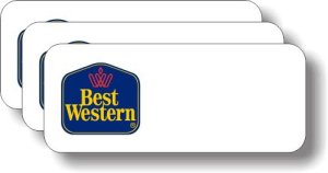 (image for) Best Western Classic Logo White Badge Pack of 25