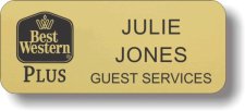 (image for) Best Western Plus Black Classic Logo Gold Namebadge