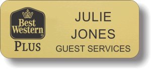(image for) Best Western Plus Black Classic Logo Gold Namebadge