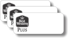 (image for) Best Western Plus Black Classic Logo Only White Badge Pack of 25