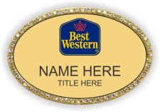(image for) Best Western Classic Logo Oval Gold Bling Badge