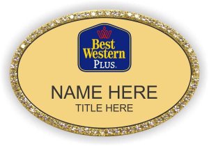 (image for) Best Western Plus Classic Logo Oval Gold Bling Badge (Logo B)