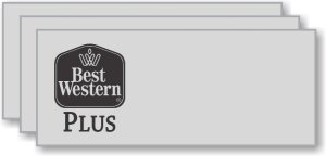 (image for) Best Western Plus Black Classic Logo Only Silver Badge Square Corners Pack of 25