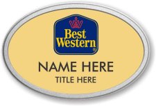 (image for) Best Western Classic Logo Oval Gold Prestige Badge with Pebbled Silver Frame