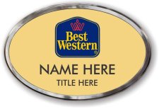 (image for) Best Western Classic Logo Oval Gold Prestige Badge, Polished Silver Frame