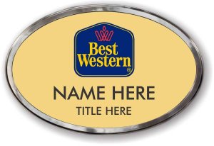 (image for) Best Western Classic Logo Oval Gold Prestige Badge, Polished Silver Frame