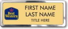 (image for) Best Western Classic Logo Gold Prestige Badge with Polished Silver Frame