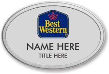 (image for) Best Western Classic Logo Oval Silver Prestige Badge with Pebbled Silver Frame