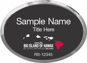 (image for) Keller Williams Big Island of Hawaii Oval Executive Silver Badge with Black Insert