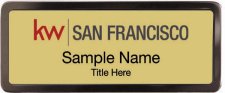 (image for) Keller Williams San Francisco Black Chrome badge Gold Insert