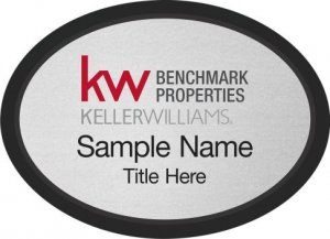 (image for) Keller Williams San Francisco Black Oval Executive Badge Silver Insert