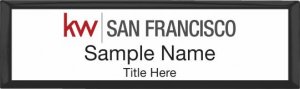 (image for) Keller Williams San Francisco Small Black Executive Badge White Insert