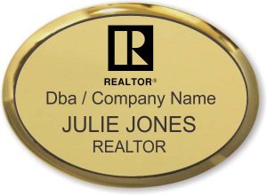 (image for) Realtor Black Logo Executive Oval Gold Badge