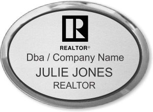 (image for) Realtor Black Logo Executive Oval Silver Badge