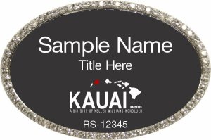 (image for) Keller Williams Kauai Oval Bling Silver Badge with Black Insert