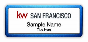 (image for) Keller Williams San Francisco Prestige Blue Anodized White Badge