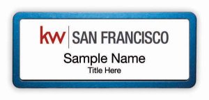 (image for) Keller Williams San Francisco Prestige Blue Anodized White Badge