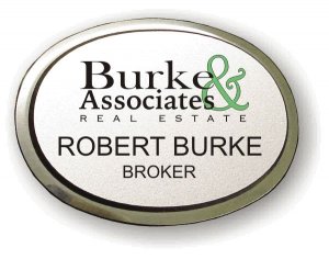 (image for) Burke and Associates Executive Oval Silver Badge