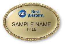 (image for) Best Western Oval Gold Bling Badge