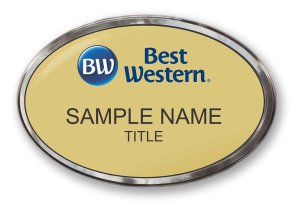 (image for) Best Western Gold Oval Prestige Badge with Polished Silver Frame