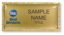 (image for) Best Western Gold Rectangle Bling Badge