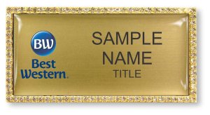 (image for) Best Western Gold Rectangle Bling Badge