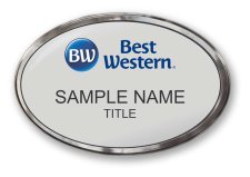 (image for) Best Western Silver Oval Prestige Badge with Polished Silver Frame