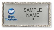 (image for) Best Western Silver Rectangle Bling Badge