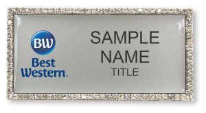 (image for) Best Western Silver Rectangle Bling Badge