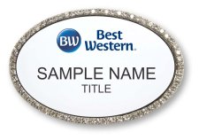(image for) Best Western Oval White Bling Badge