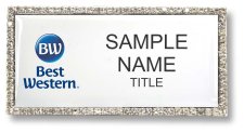 (image for) Best Western White Rectangle Bling Badge