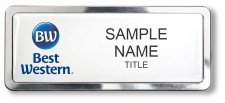(image for) Best Western White Prestige Badge with Polished Silver Frame