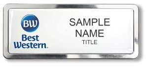 (image for) Best Western White Prestige Badge with Polished Silver Frame