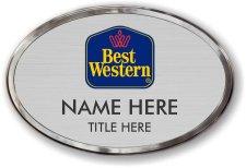 (image for) Best Western Classic Logo Oval Silver Prestige Badge with Polished Silver Frame