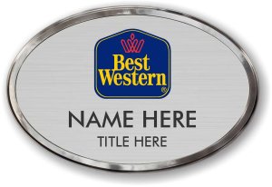 (image for) Best Western Classic Logo Oval Silver Prestige Badge with Polished Silver Frame