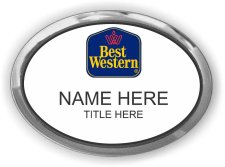 (image for) Best Western Classic Logo Executive Oval White and Silver Badge