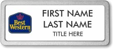(image for) Best Western Classic Logo White Prestige Badge with Pebbled Silver Frame