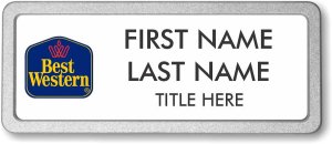 (image for) Best Western Classic Logo White Prestige Badge with Pebbled Silver Frame