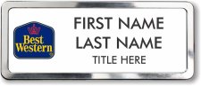 (image for) Best Western Classic Logo White Prestige Badge with Polished Silver Frame