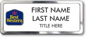 (image for) Best Western Classic Logo White Prestige Badge with Polished Silver Frame