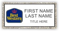 (image for) Best Western Classic Logo Silver and White Bling Badge