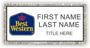 (image for) Best Western Classic Logo Silver and White Bling Badge